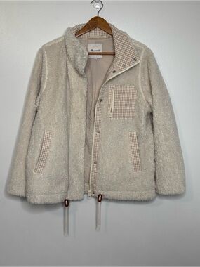 Madewell (Re)sourced Sherpa Zip Jacket Antique Cream Sz Medium